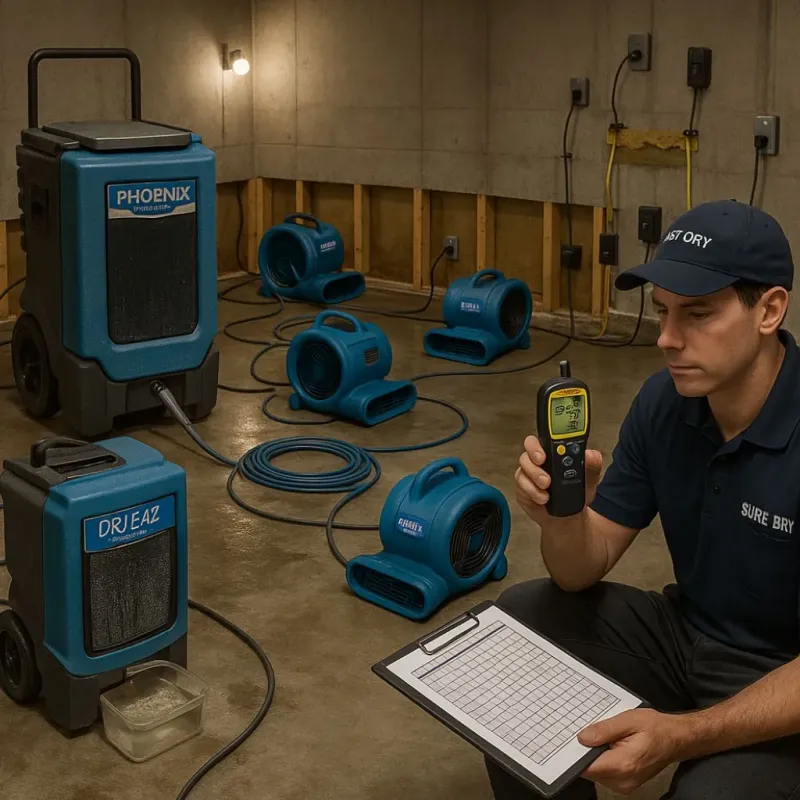 Structural Drying and Dehumidification process in Riva, MD